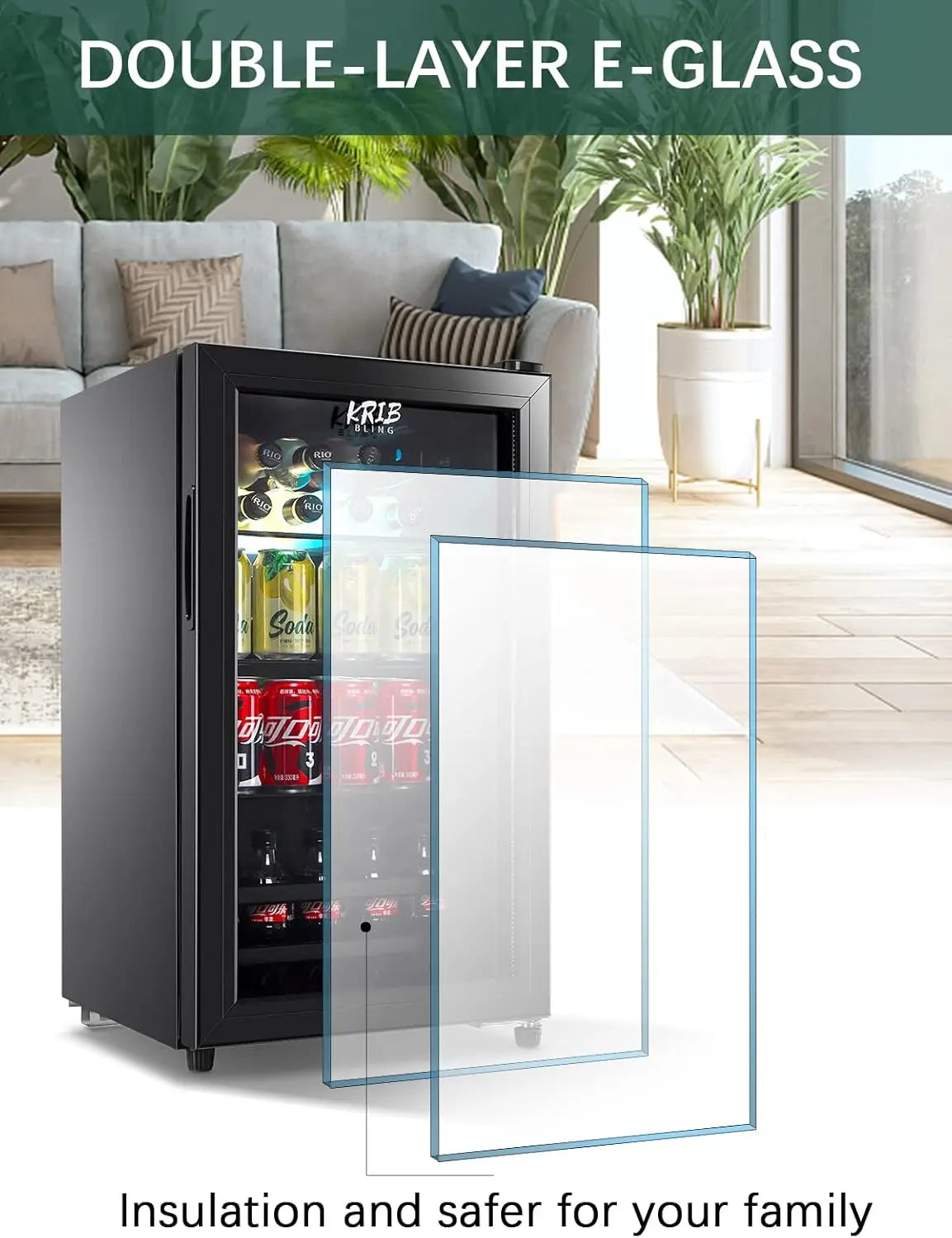 Beverage Refrigerator and Cooler for 120 Cans, Mini Refrigerator with Wire Adjustable Shelving, Small Drink Dispenser Machine