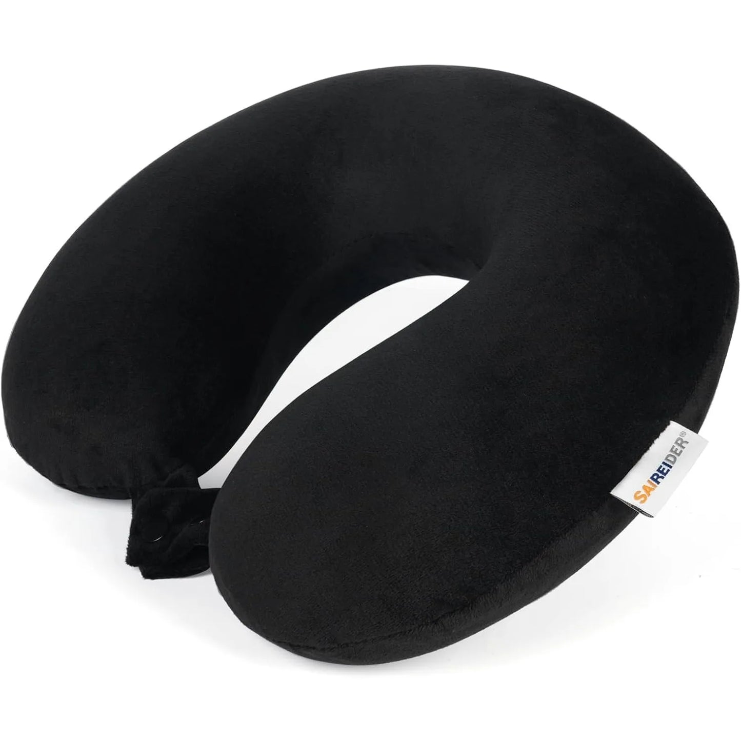 Travel Pillow 100% Pure Memory Foam Travel Neck Pillow, Airplane Pillow for Traveling、Car、Home、Office,Washable Cover(Black)