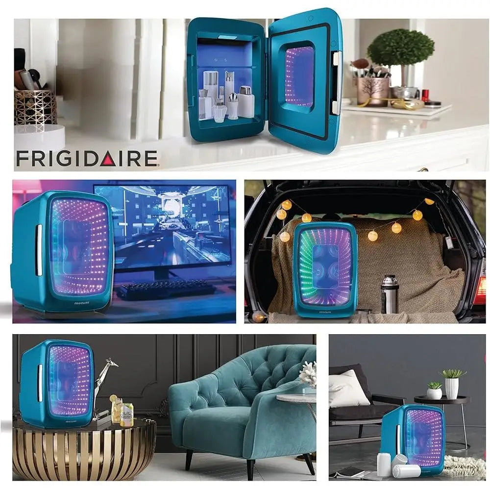 Mini Beverage Refrigerator Gaming Portable Cooler with LED Lights Compact Storage Drinks Snacks and Skincare 4L Capacity