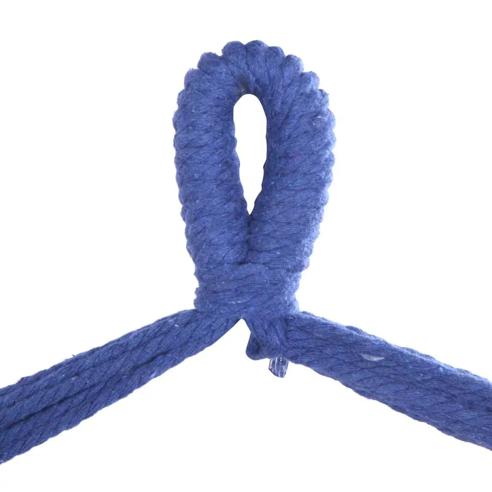 Stylish Blue Cotton Canvas Hanging Rope Chair with Cushions - Perfect for Indoor & Outdoor Relaxation