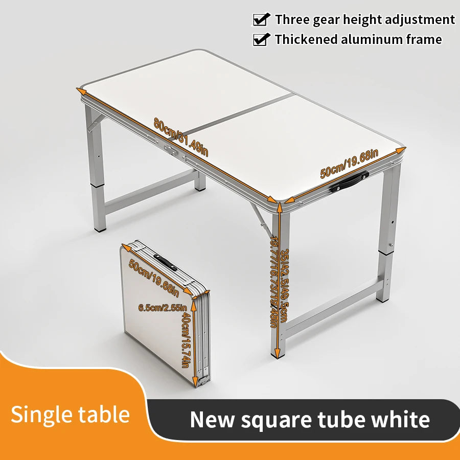 Outdoor table, portable folding table with handle - suitable for outdoor camping, picnicking, gatherings, no electricity require