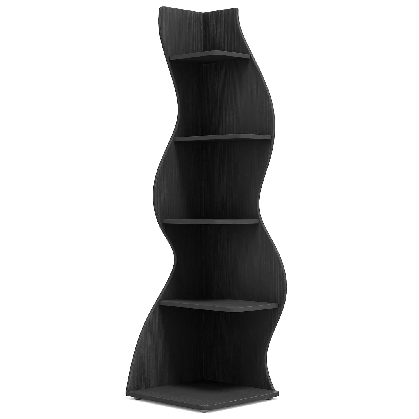 Tribesigns Corner Shelf, Modern 5-Tier Wall Corner Bookshelf, Stylish Corner Small Bookcase Storage Rack Plant Stand