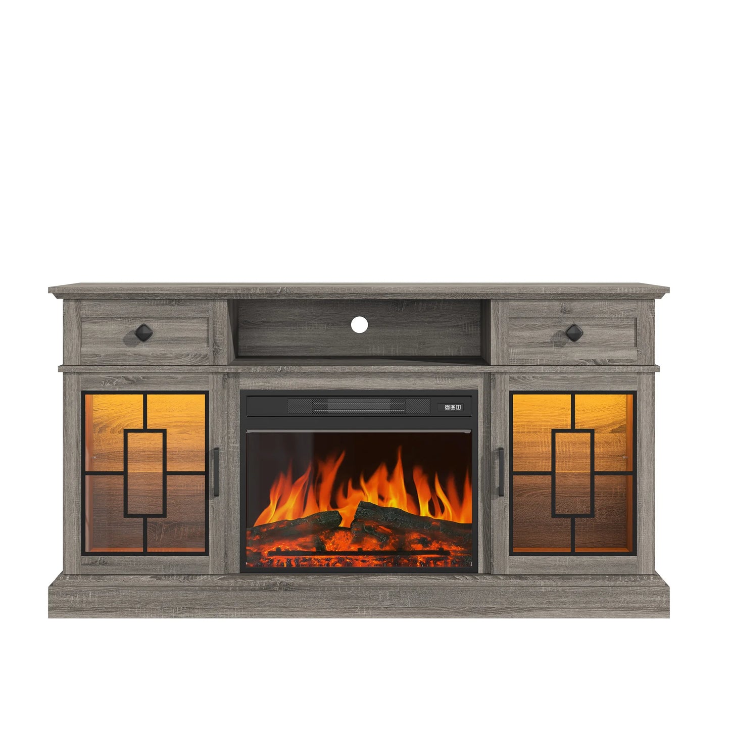 Fireplace TV Stand for 65 Inch TV Modern 58 Inch Entertainment Center with Fireplace for Living Room