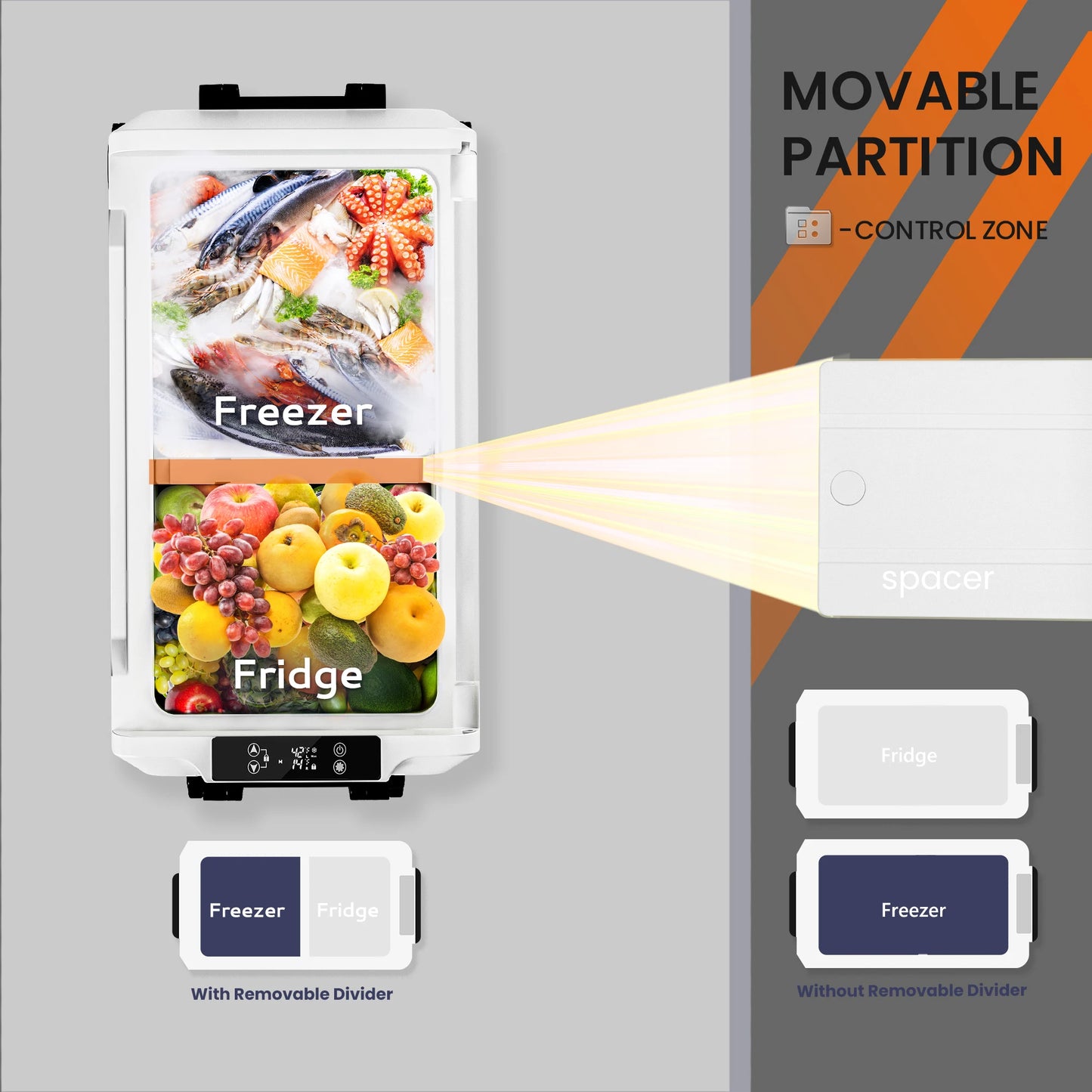 SIMZLIFE 12 Volt Car Refrigerators, -4℉~68℉, 36 Quart(34L) Portable Freezer 12/24V DC& 120-240V AC, Car Fridge for RV,Trunk,Ho