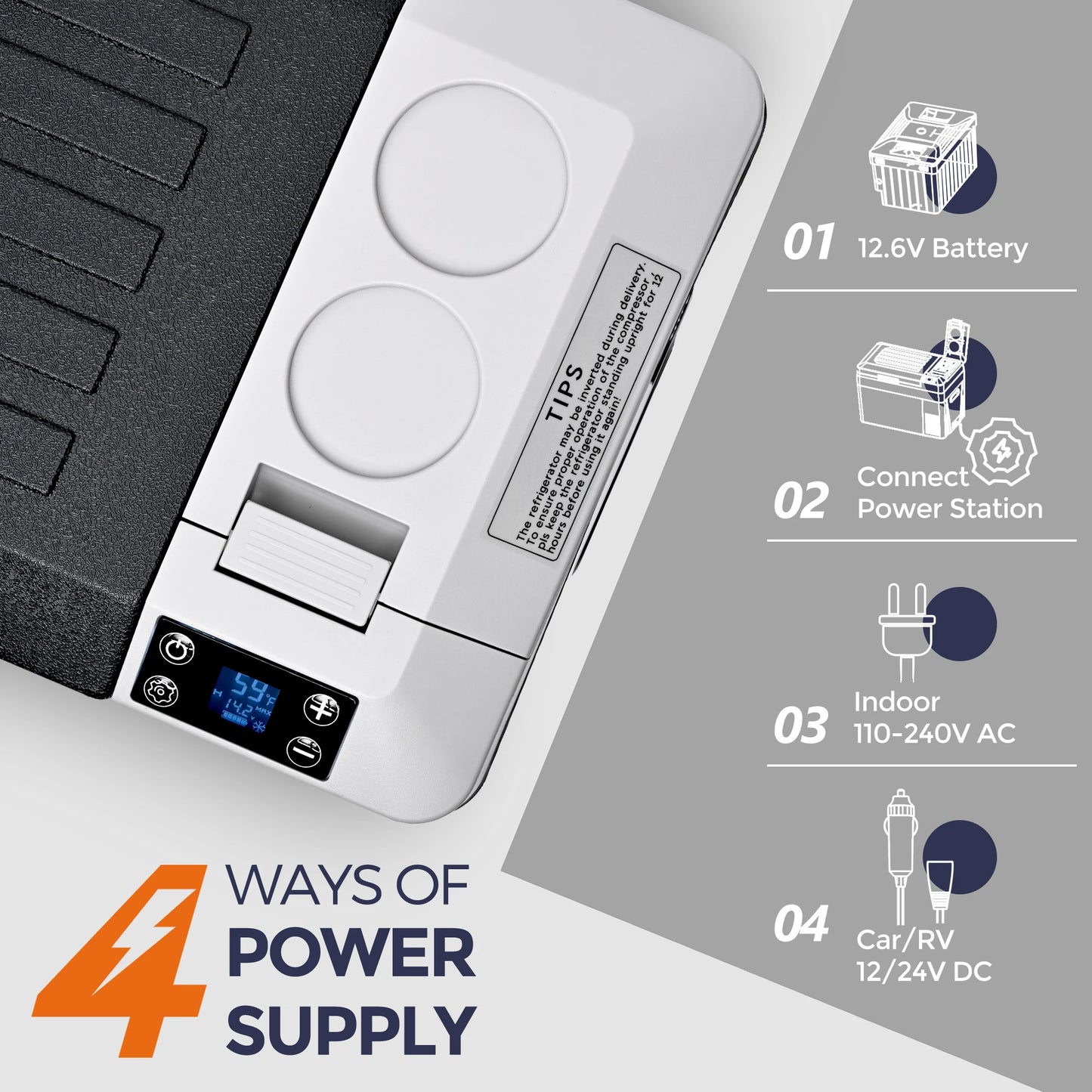 SIMZLIFE 12 Volt Refrigerator,26QT(24L) Portable Fridge with 12/24V DC & 110-240V AC,7℉~50℉,Freezer Cooler for RV,Camping, Hom