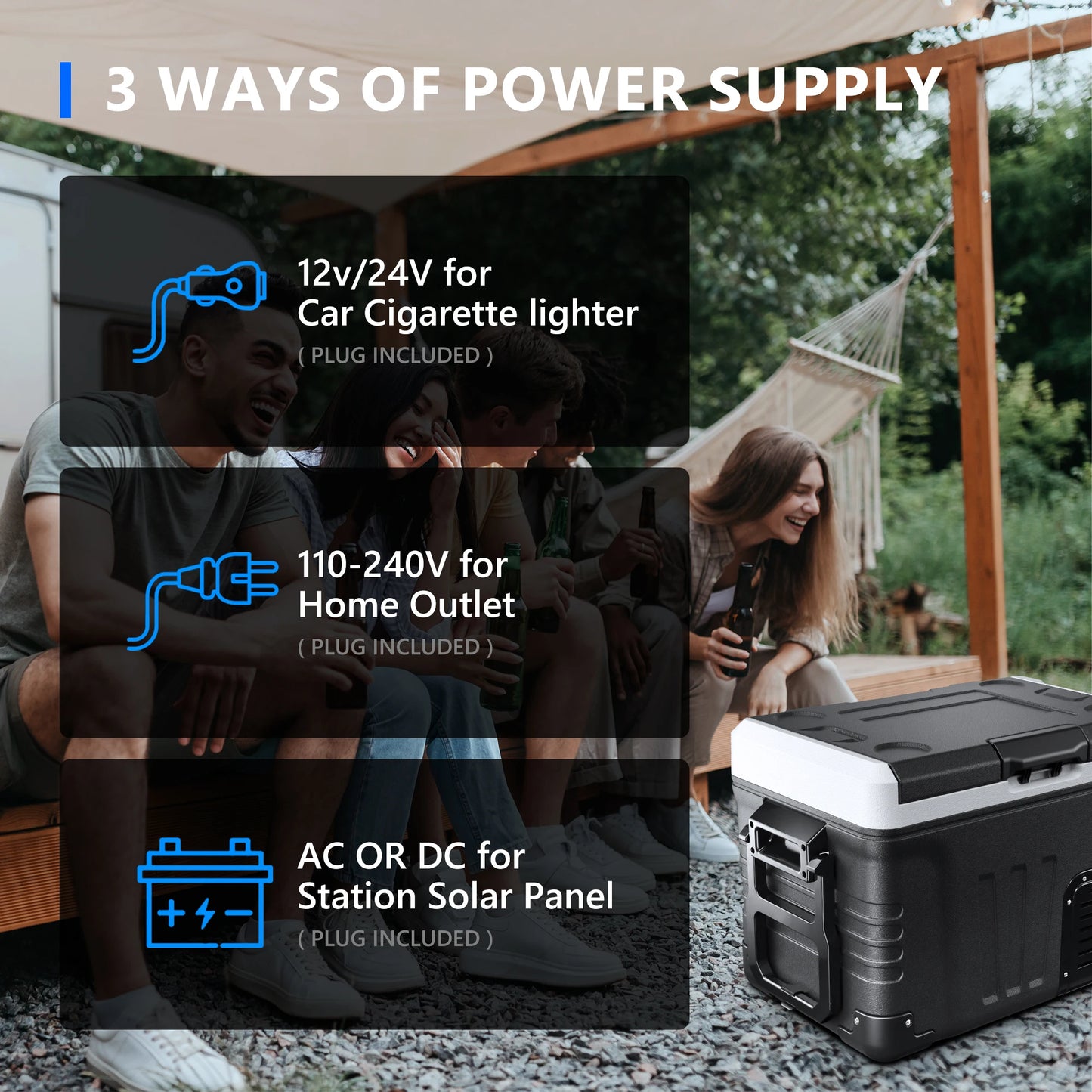 SIMZLIFE 36QT(34L) Portable Refrigerator Freezer，Mini Fridge with 12V/24V DC 110-240V AC,Electric Cooler with Wheels & 2 Basket