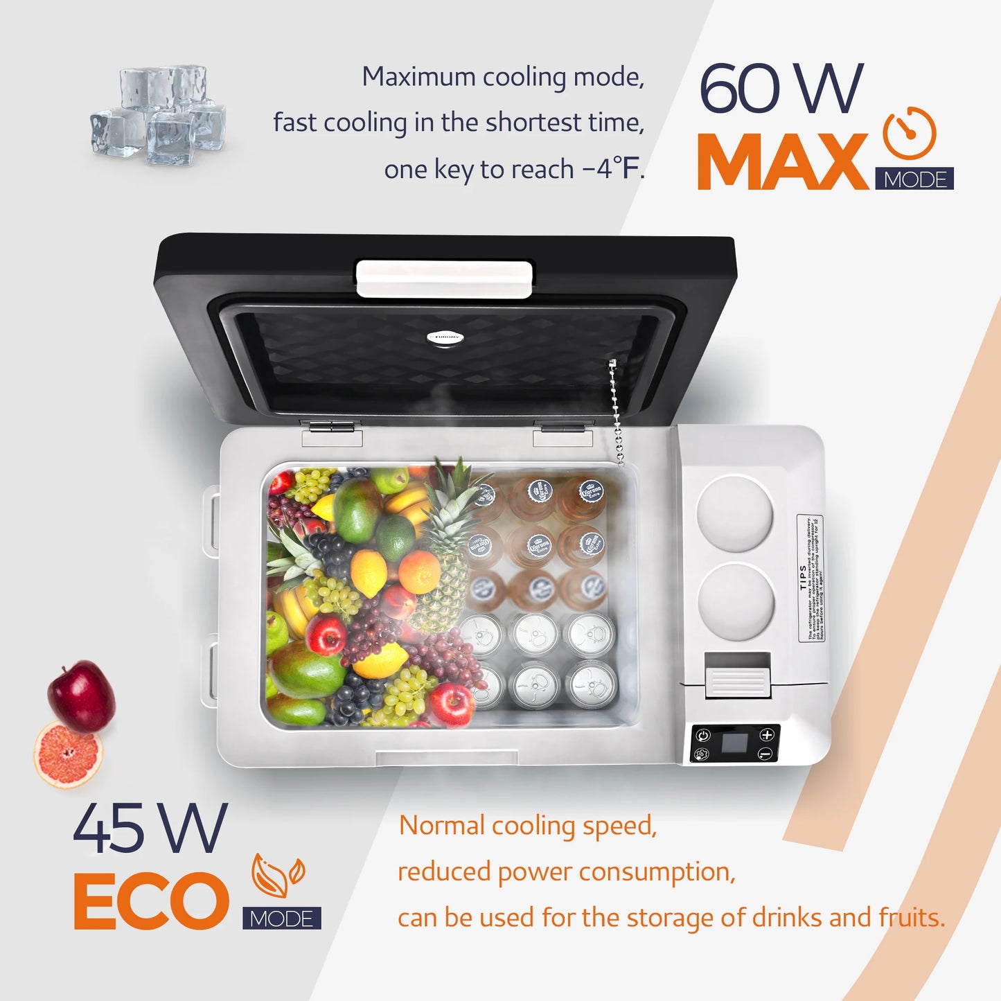 Vibekio Car Fridge 12V 23L Portable Refrigerator APP Control Car Refrigerator Freezer Usable Battery for Camping Travel RV Truck