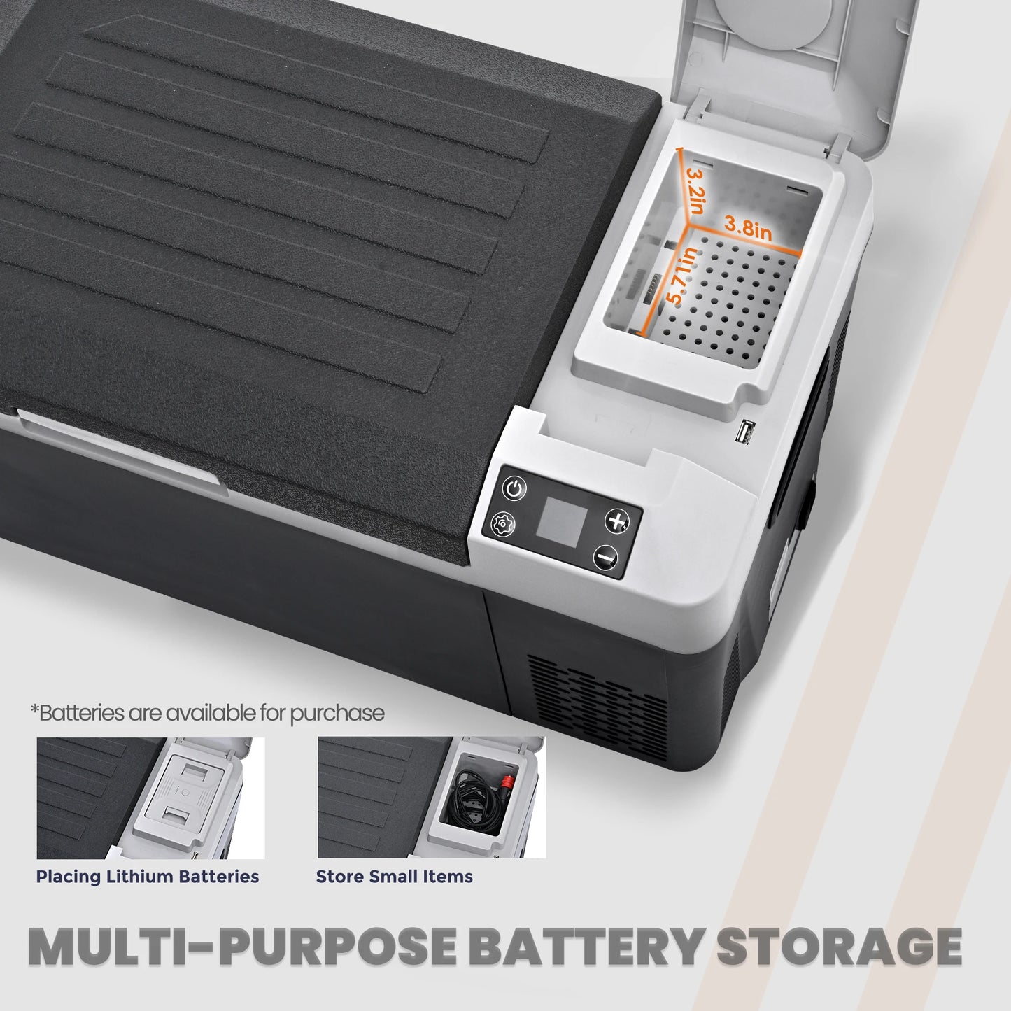 SIMZLIFE 12 Volt Refrigerator,26QT(24L) Portable Fridge with 12/24V DC & 110-240V AC,7℉~50℉,Freezer Cooler for RV,Camping, Hom