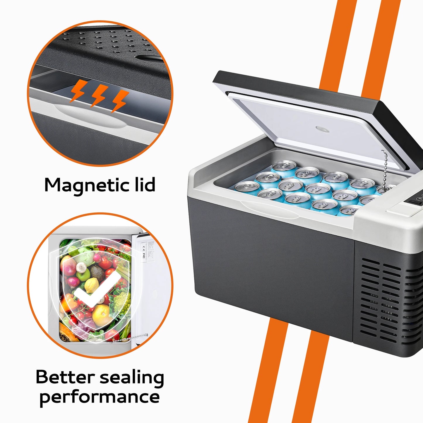 SIMZLIFE 12V Car Fridge Refrigerator 18L Compressor APP Control Portable Refrigerator Portable Freezer for Camping Travel Boat