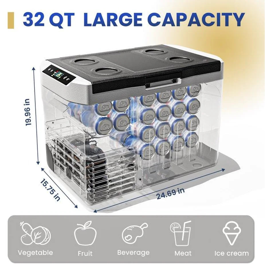 SIMZLIFE 20/30L Portable Car Refrigerator Compressor Dual Zone Mini Fridge Freezer Cooler Ice Box Keep Cool for Camping Fishing