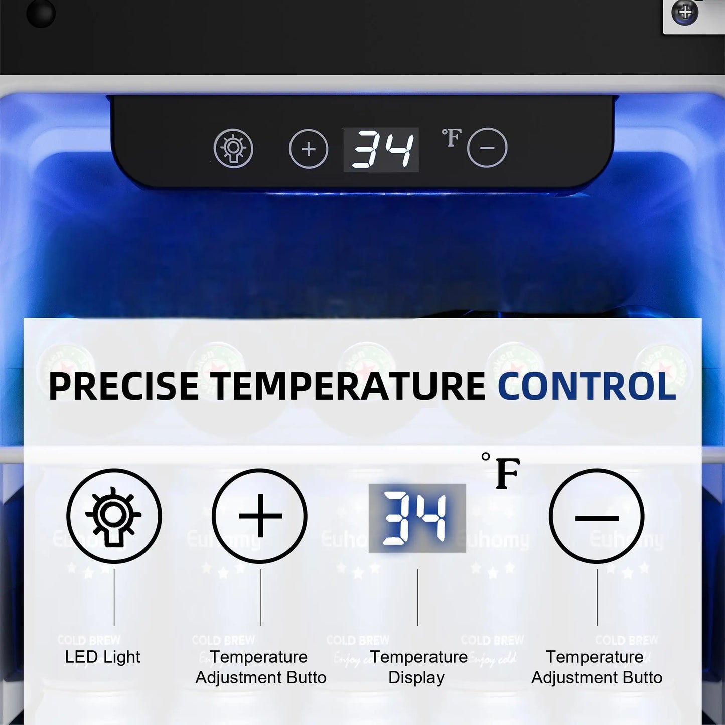 SIMZLIFE Beverage Refrigerator 15Inch Under Counter 127 Can Beverage Fridge  Beverage Cooler Built-in Beer Fridge Wine Cooler