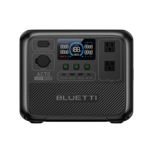 Bluetti AC70 Portable Power Station US Plug 1000W 768Wh Solar Generator for Road Trip Off Grid Power Outage