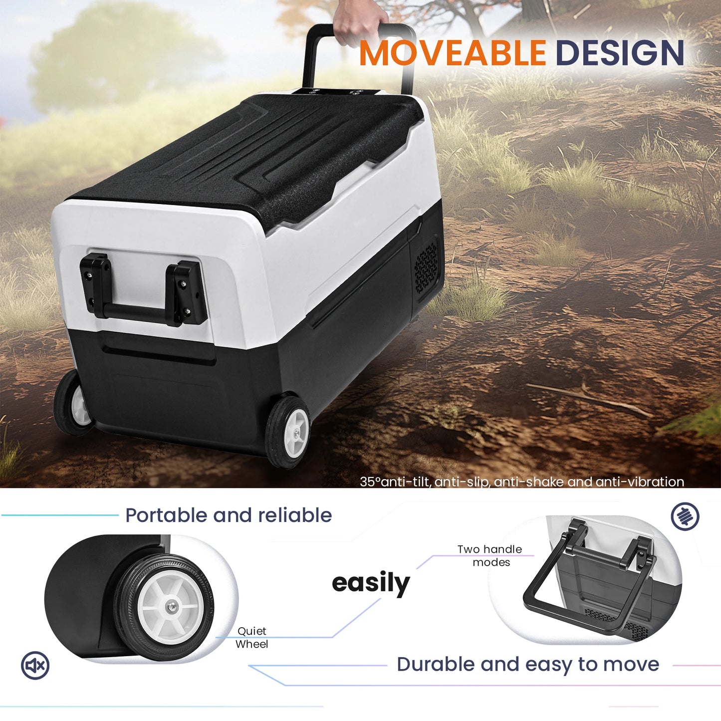 SIMZLIFE 12 Volt Car Refrigerators, -4℉~68℉, 36 Quart(34L) Portable Freezer 12/24V DC& 120-240V AC, Car Fridge for RV,Trunk,Ho