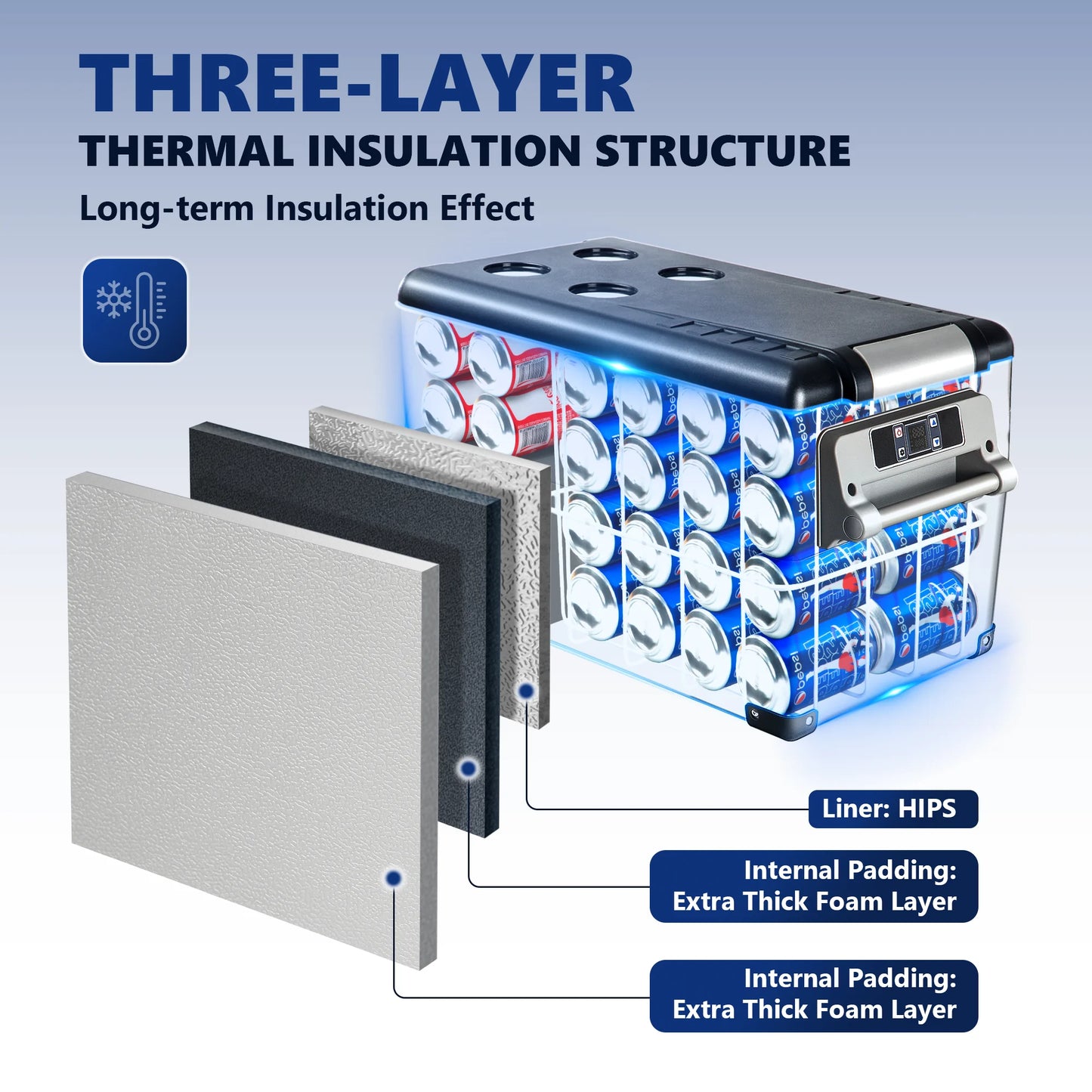 SIMZLIFE 55L Car Refrigerator 12/24V DC Fridge Freezer Dual Zone APP Control Portable Compressor Cooler for Camping Travel Truck