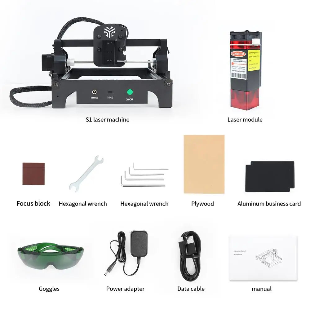 ACMER Mini Portable Laser Engraver DIY Laser Cutting Machine for Wood Plastic Acrylic Glass and Leather