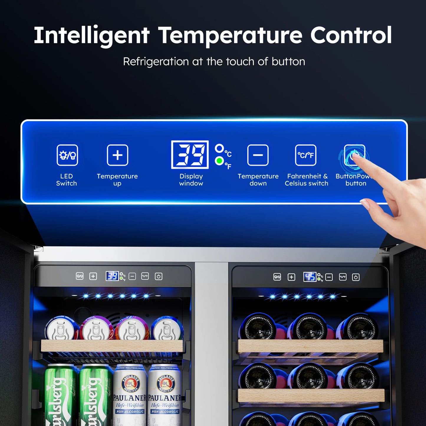 15 inch / 24 inch / 30 inch Beverage Refrigerator Stainless Steel Under Counter Beer Beverage Fridge Indoor/Outdoor Beer Cooler