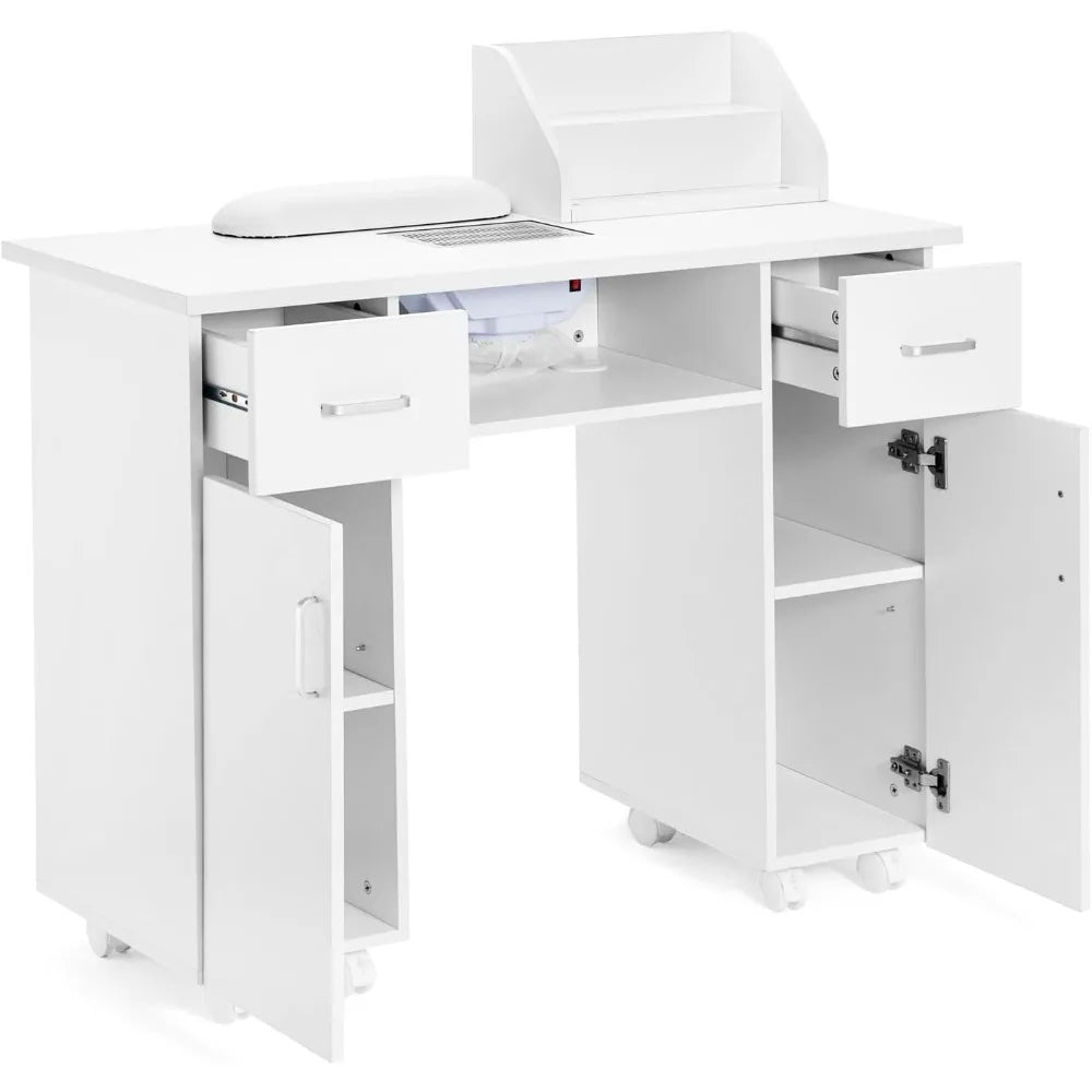 Manicure Table, Nail Table, Storage Rack,Nail Station, Wooden Drawers, Nail Desk, Beauty Workstation, Wrist Cushion, Nail Table