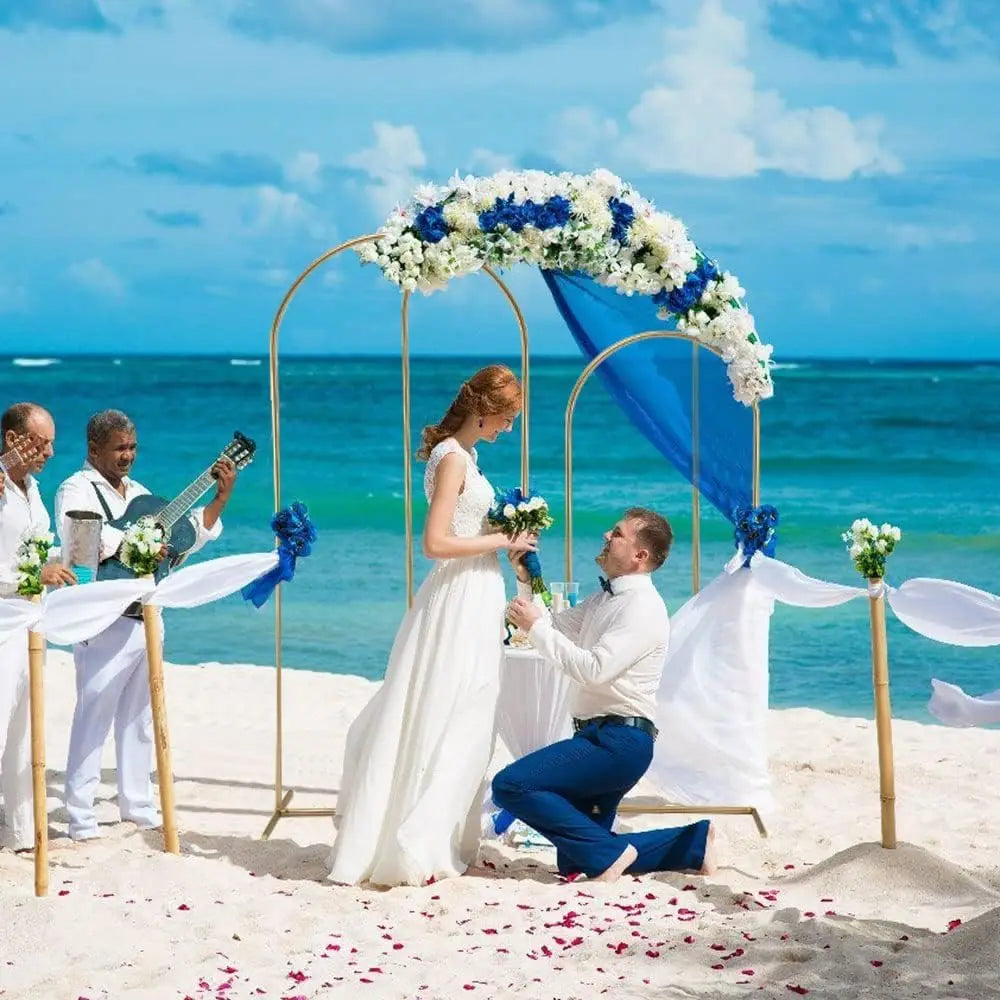 Wedding Arch Backdrop Stand Set of 3 (6.6FT,5.9FT,4.9FT), Balloon Arch Stand, Metal Arch Backdrop Stand for Birthday Party, Wedd