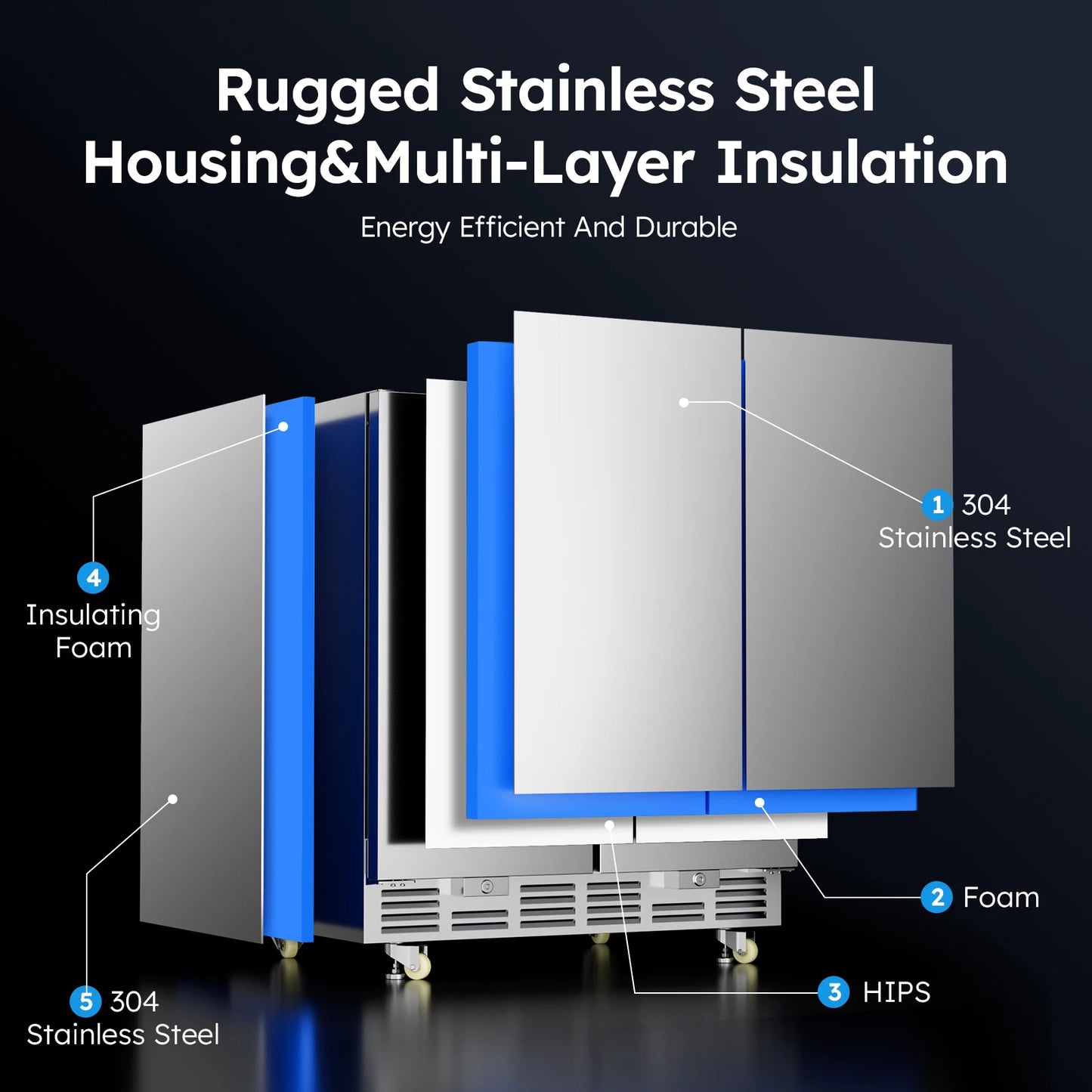 15 inch / 24 inch / 30 inch Beverage Refrigerator Stainless Steel Under Counter Beer Beverage Fridge Indoor/Outdoor Beer Cooler