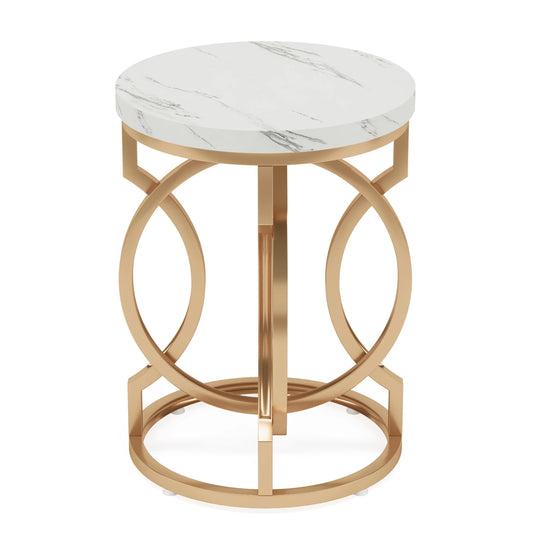Tribesigns Modern Round End Table with Thick Wood Top 20 Inch Side Table Cocktail Table with Unique O Shaped Base