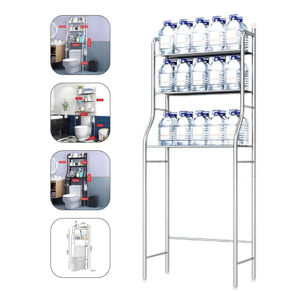 Over The Toilet Storage, Metal Over Toilet Organizer Rack With Towel Hooks, Paper Holder, Bathroom Organizer Over Toilet
