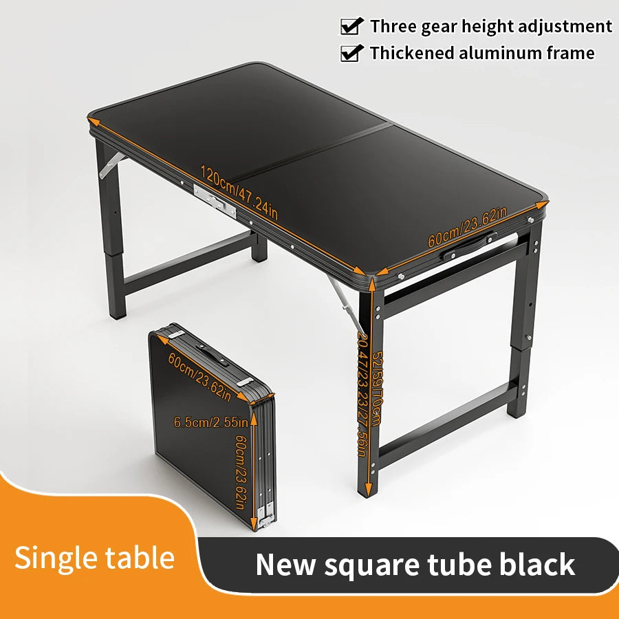 Outdoor table, portable folding table with handle - suitable for outdoor camping, picnicking, gatherings, no electricity require