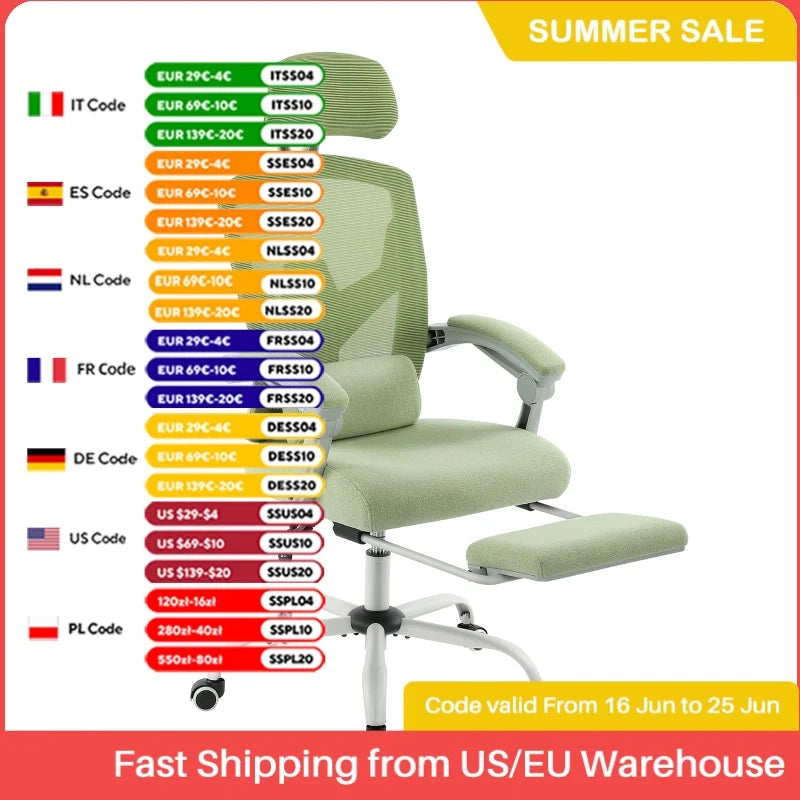 JHK Ergonomic Reclining High Back Mesh Rocking Gaming Chair with Lumbar Support Pillow