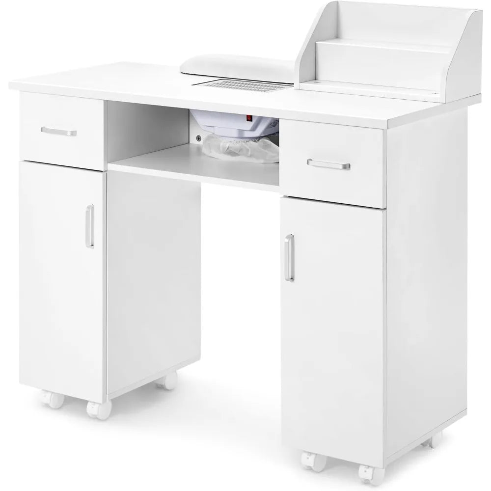 Manicure Table, Nail Table, Storage Rack,Nail Station, Wooden Drawers, Nail Desk, Beauty Workstation, Wrist Cushion, Nail Table