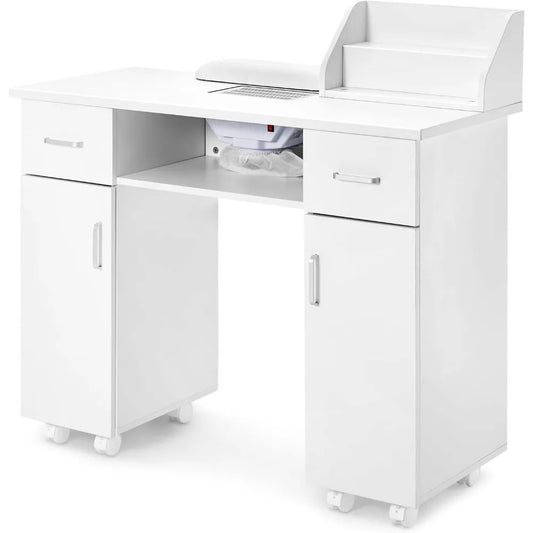 Manicure Table, Nail Table, Storage Rack,Nail Station, Wooden Drawers, Nail Desk, Beauty Workstation, Wrist Cushion, Nail Table