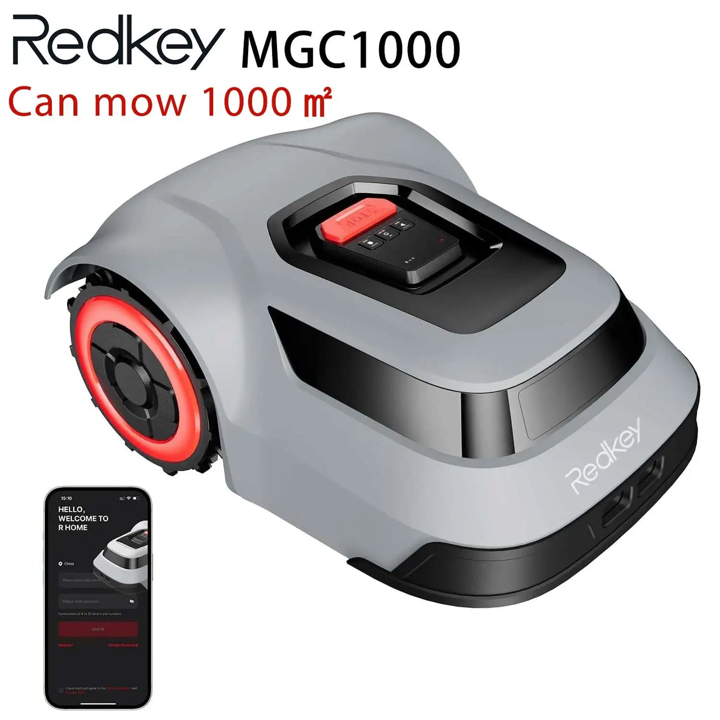 C-TOF Robot Lawn Mower Redkey MGC500 Smart Mowing Robot with Cable Break Detection and Climbing Capacity 45 Percent App Control