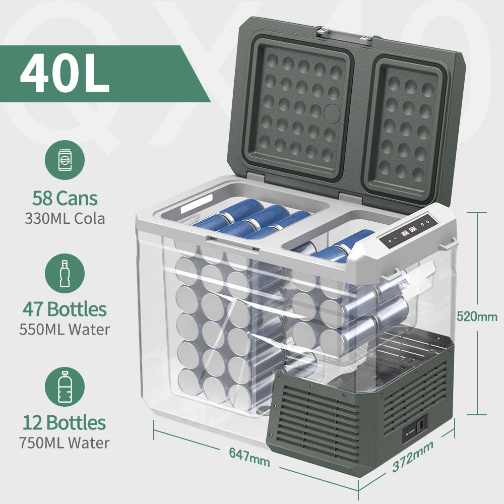 Alpicool QX 25L 30L 40L Car Refrigerator 12/24V DC 100-240V AC Fridge Freezer Dual Zone Portable Compressor Cooler for Camping