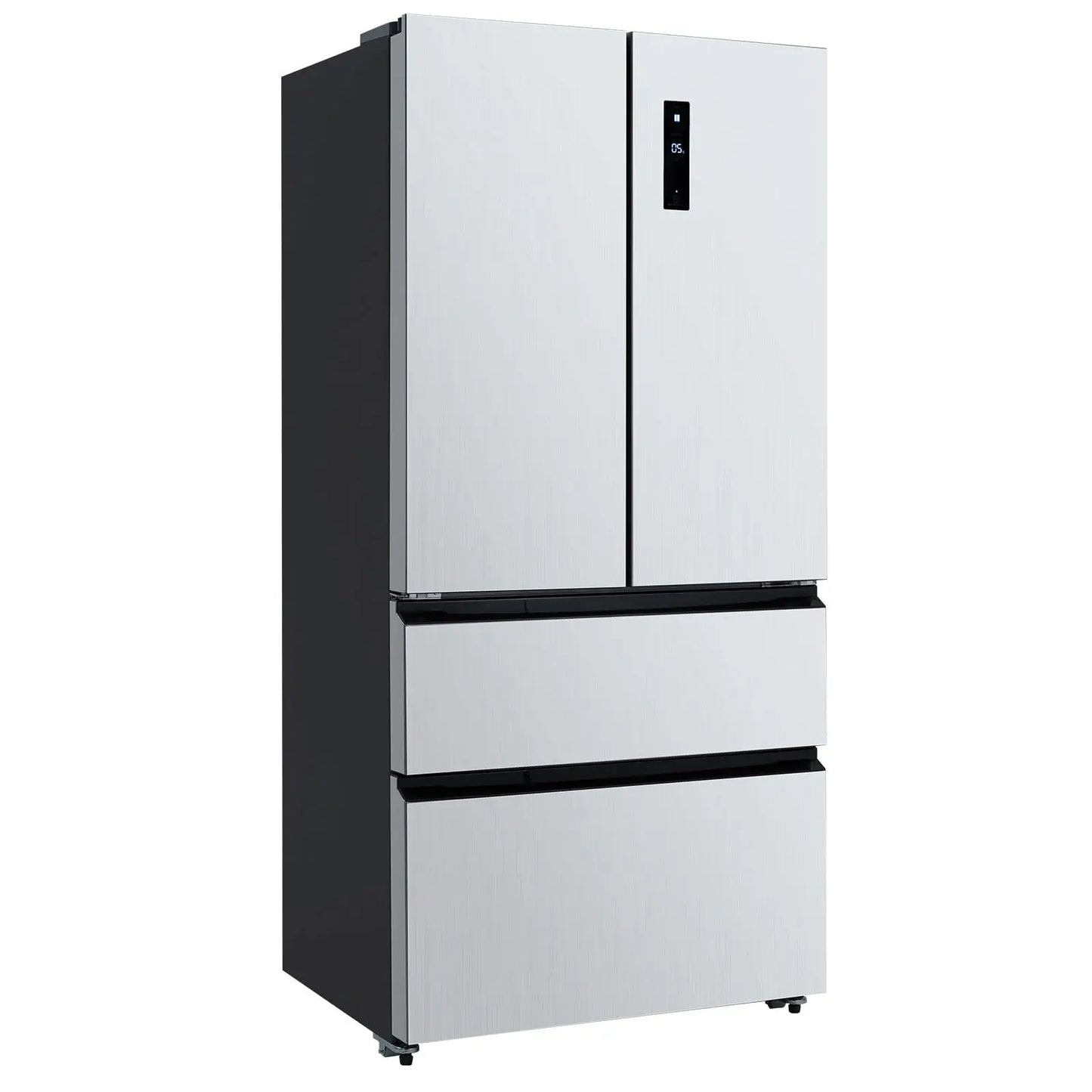PioneerWorks French Door Refrigerator with Large Capacity 18.8Cu.Ft, 4 Door Full Size Counter Depth Stainless Steel, Auto Defros