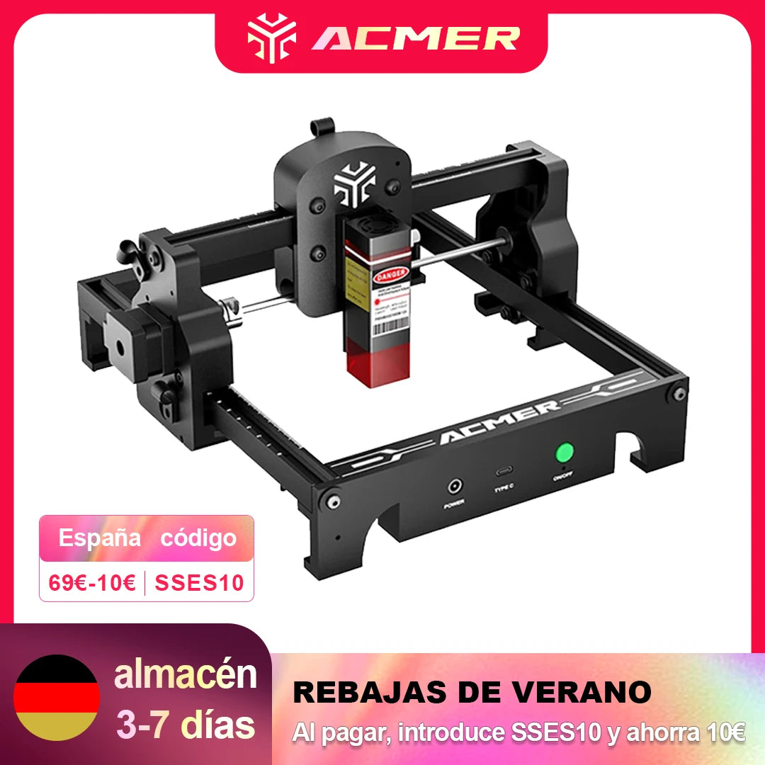 ACMER Mini Portable Laser Engraver DIY Laser Cutting Machine for Wood Plastic Acrylic Glass and Leather