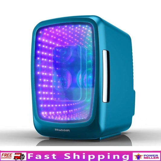 Mini Beverage Refrigerator Gaming Portable Cooler with LED Lights Compact Storage Drinks Snacks and Skincare 4L Capacity