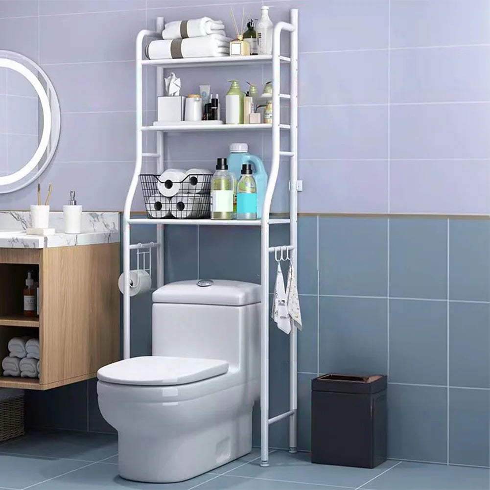 Over The Toilet Storage, Metal Over Toilet Organizer Rack With Towel Hooks, Paper Holder, Bathroom Organizer Over Toilet