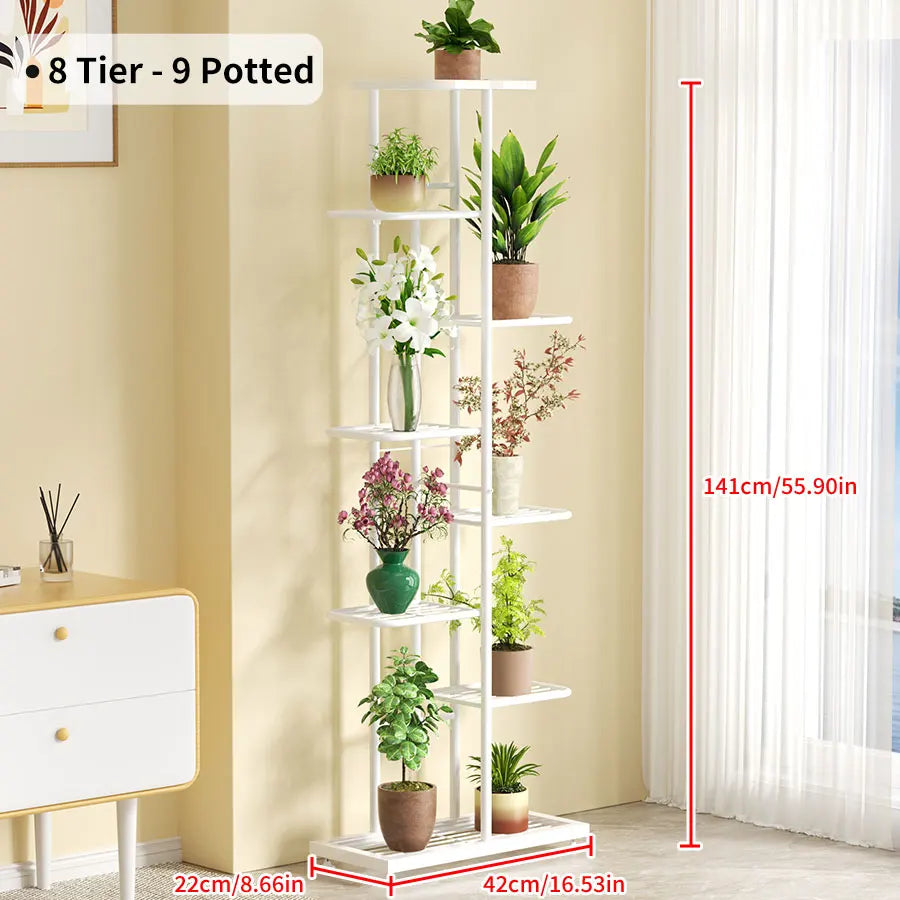 Plant Shelves Iron Potted Flower Stand Rack Multiple Flower Pot Holder Shelf Indoor Outdoor Planter Display Organizer
