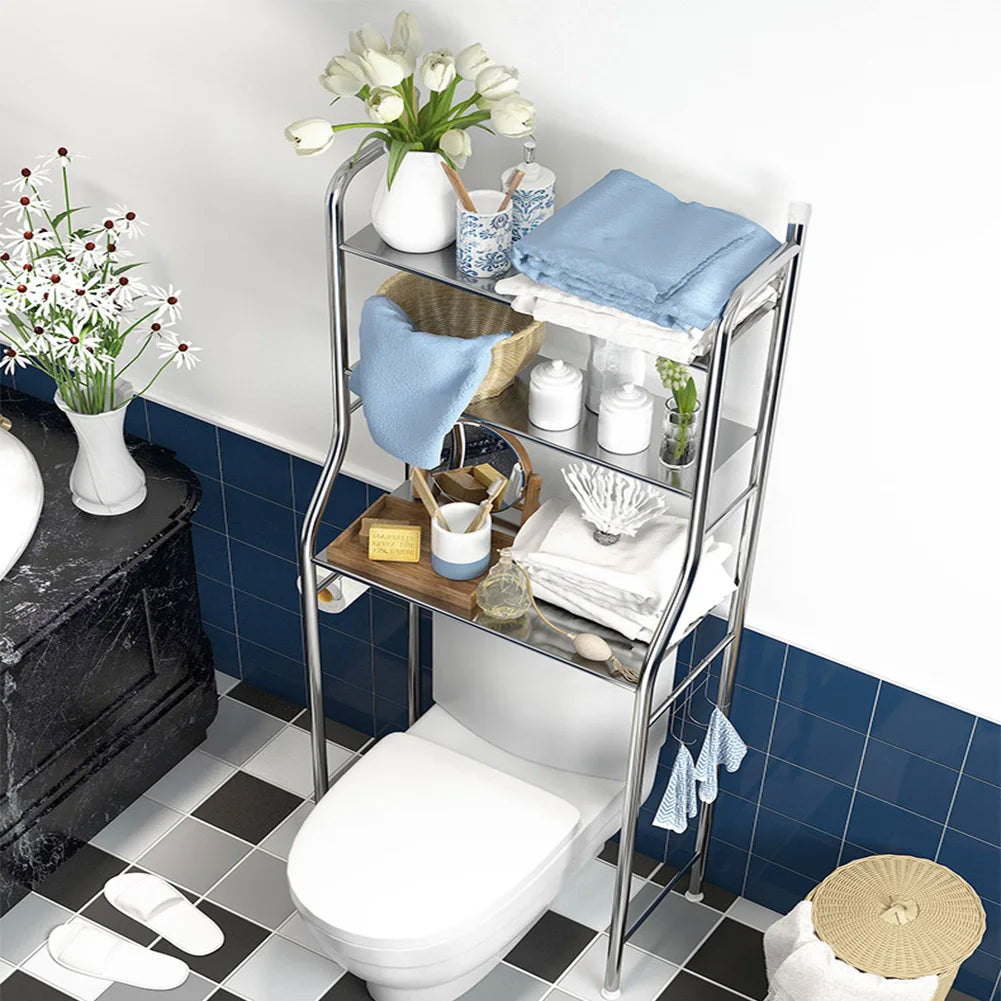 Over The Toilet Storage, Metal Over Toilet Organizer Rack With Towel Hooks, Paper Holder, Bathroom Organizer Over Toilet
