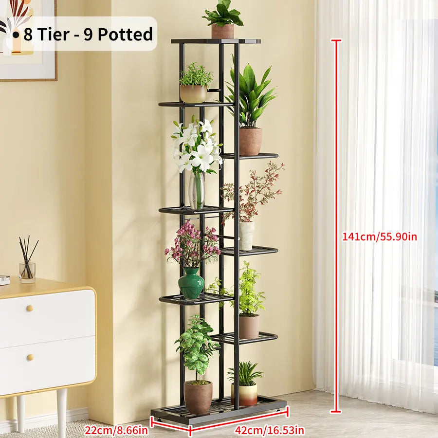 Plant Shelves Iron Potted Flower Stand Rack Multiple Flower Pot Holder Shelf Indoor Outdoor Planter Display Organizer