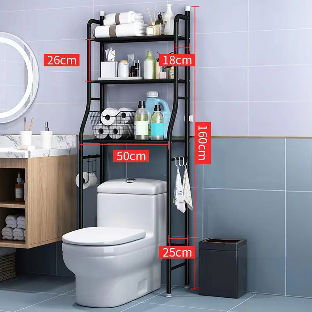 Over The Toilet Storage, Metal Over Toilet Organizer Rack With Towel Hooks, Paper Holder, Bathroom Organizer Over Toilet