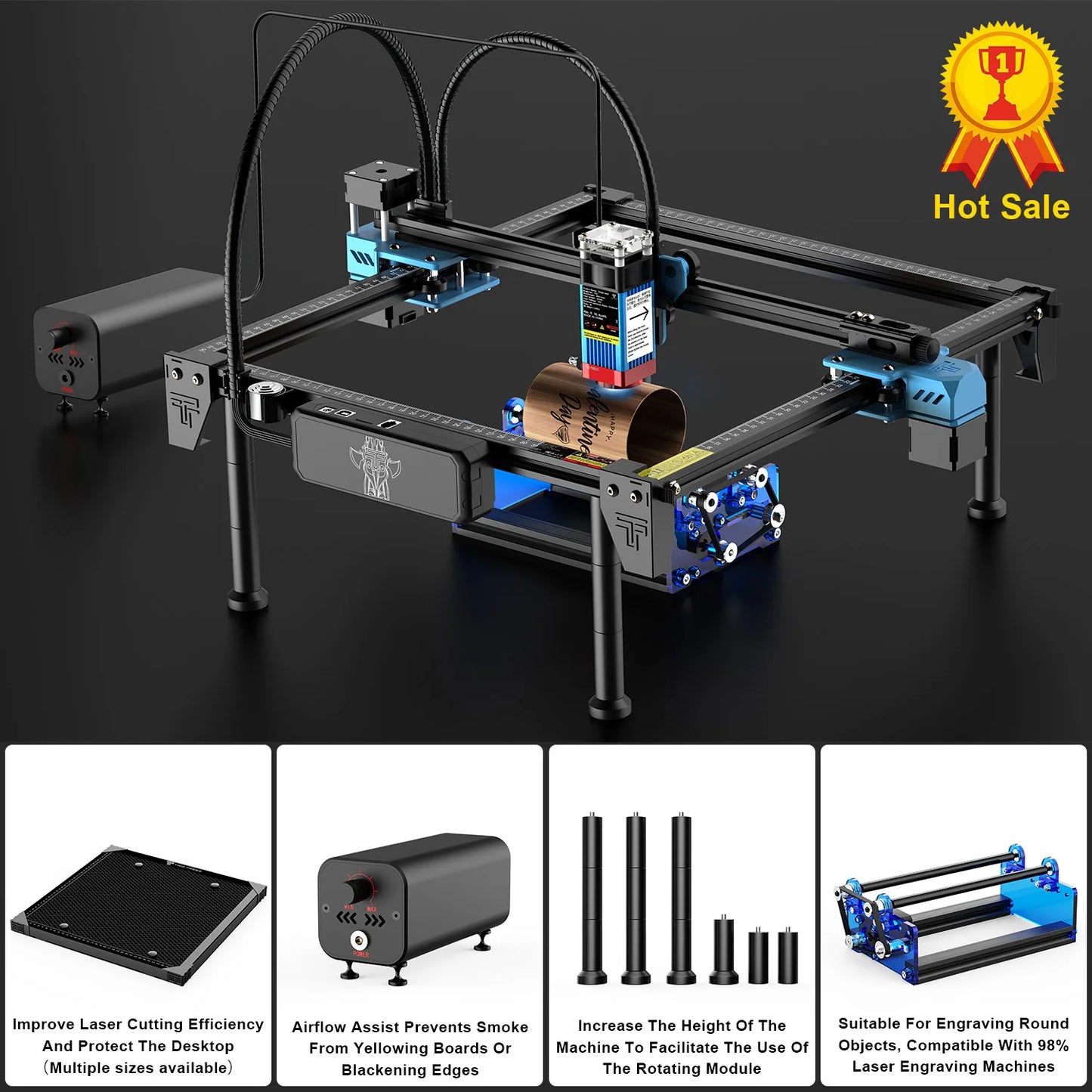 TwoTrees TTS-55 Pro Laser Engraver With Wifi Offline Control 80W Laser Cutting Machine 445nm Blue Light CNC Router