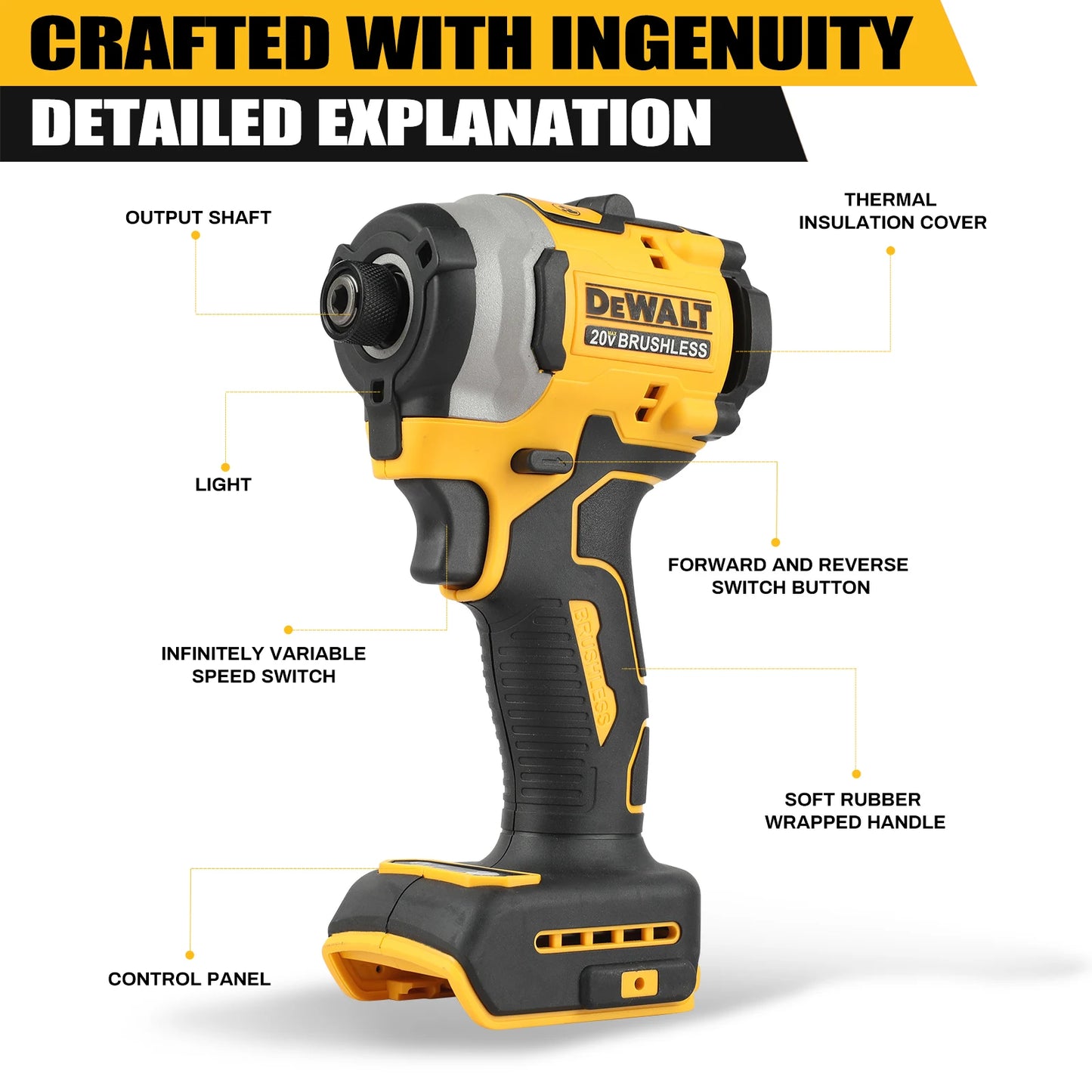 DeWalt DCF805 DCD850 20V Max Lithium Brushless Combo Kit Cordless Screwdriver Impact Drill Tool Bag