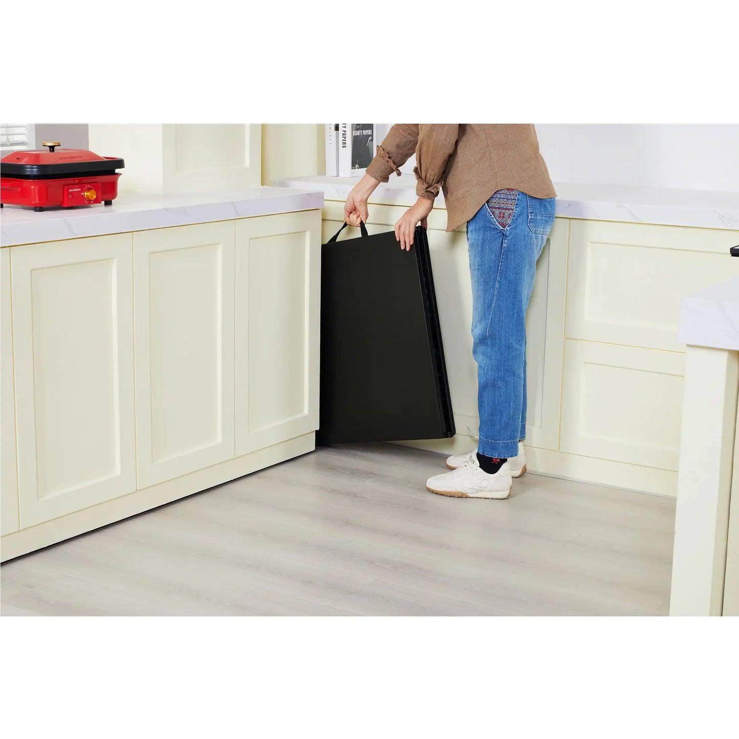 4-Foot Foldable Adjustable Table for Serving Table, Craft Supply Table, Outdoor Dining Table