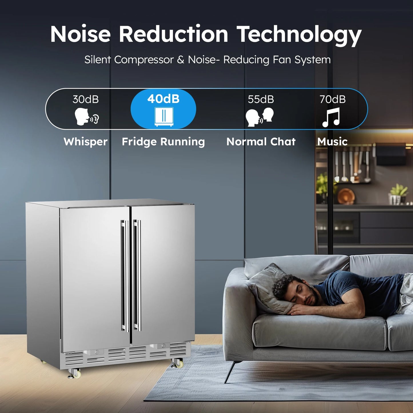 15 inch / 24 inch / 30 inch Beverage Refrigerator Stainless Steel Under Counter Beer Beverage Fridge Indoor/Outdoor Beer Cooler