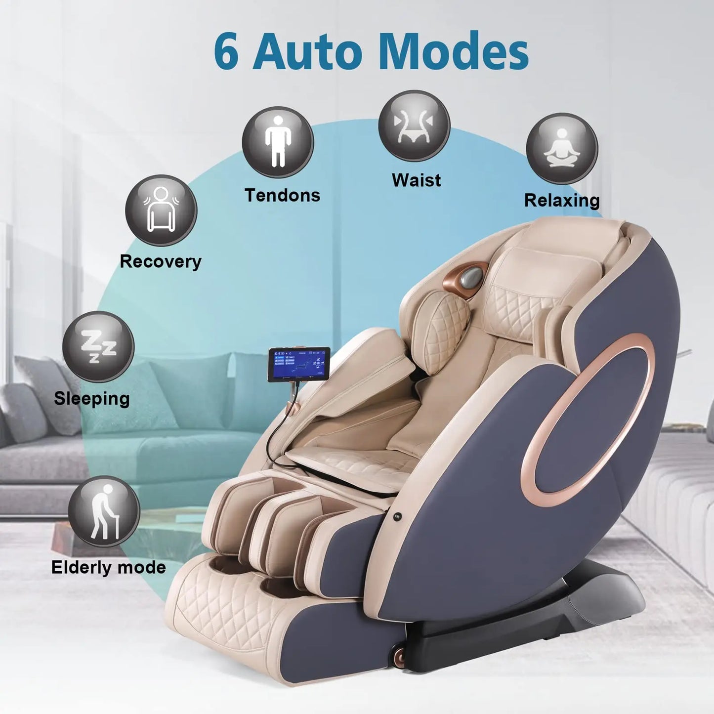 APP Control 4D Massage Chair SL Track Full Body Shiatsu Recliner Zero Gravity Massager with Yoga Stretching Foot Massage Roller