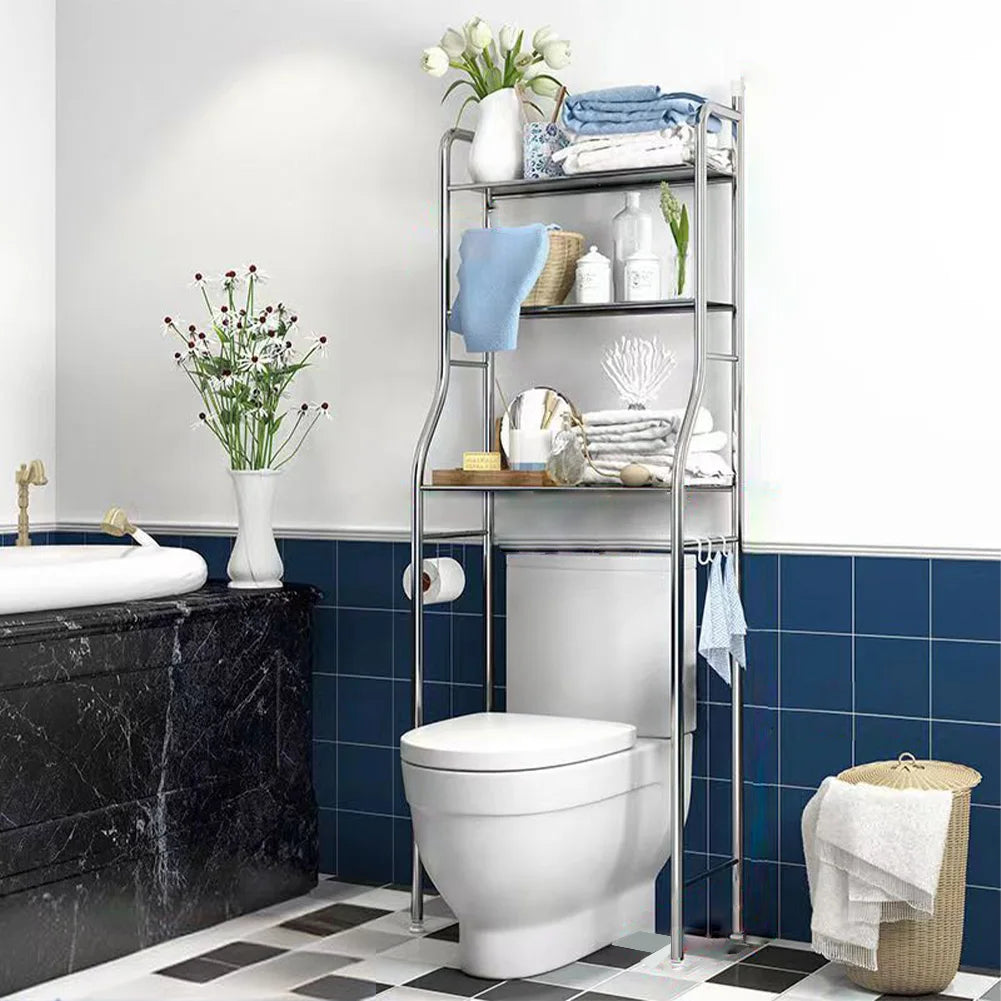 Over The Toilet Storage, Metal Over Toilet Organizer Rack With Towel Hooks, Paper Holder, Bathroom Organizer Over Toilet