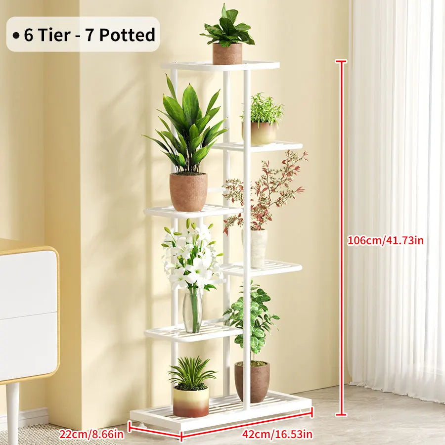 Plant Shelves Iron Potted Flower Stand Rack Multiple Flower Pot Holder Shelf Indoor Outdoor Planter Display Organizer