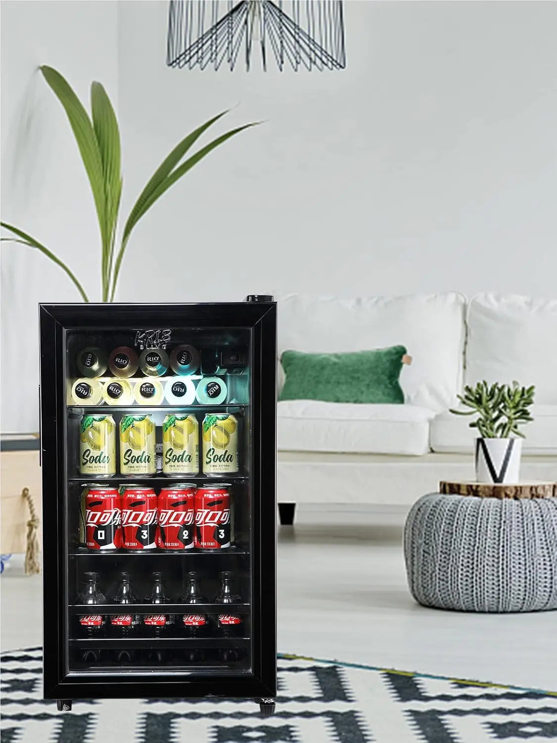 Beverage Refrigerator and Cooler for 120 Cans, Mini Refrigerator with Wire Adjustable Shelving, Small Drink Dispenser Machine