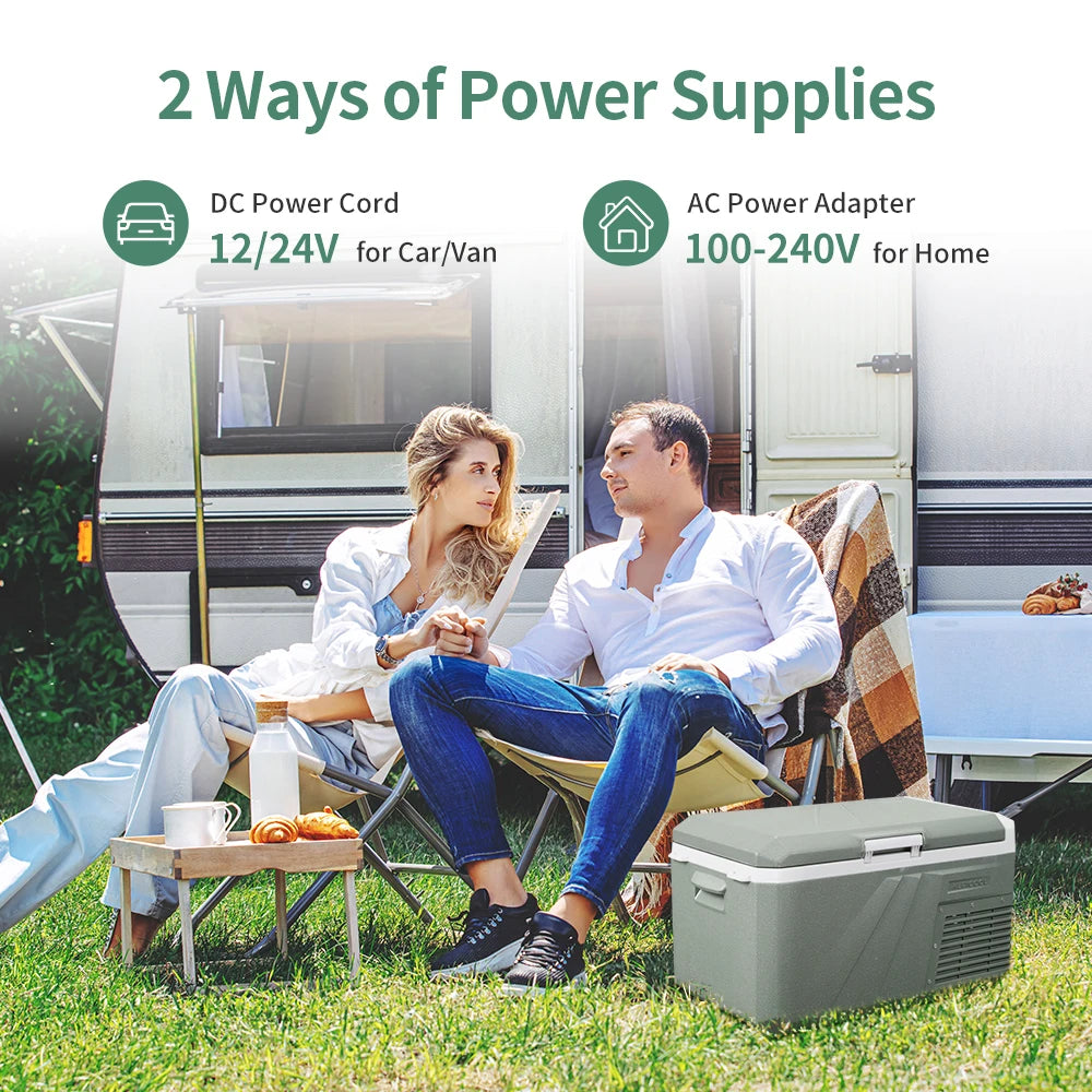 Alpicool QX 25L 30L 40L Car Refrigerator 12/24V DC 100-240V AC Fridge Freezer Dual Zone Portable Compressor Cooler for Camping