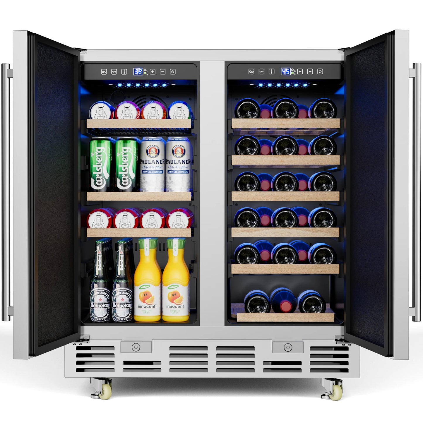 15 inch / 24 inch / 30 inch Beverage Refrigerator Stainless Steel Under Counter Beer Beverage Fridge Indoor/Outdoor Beer Cooler