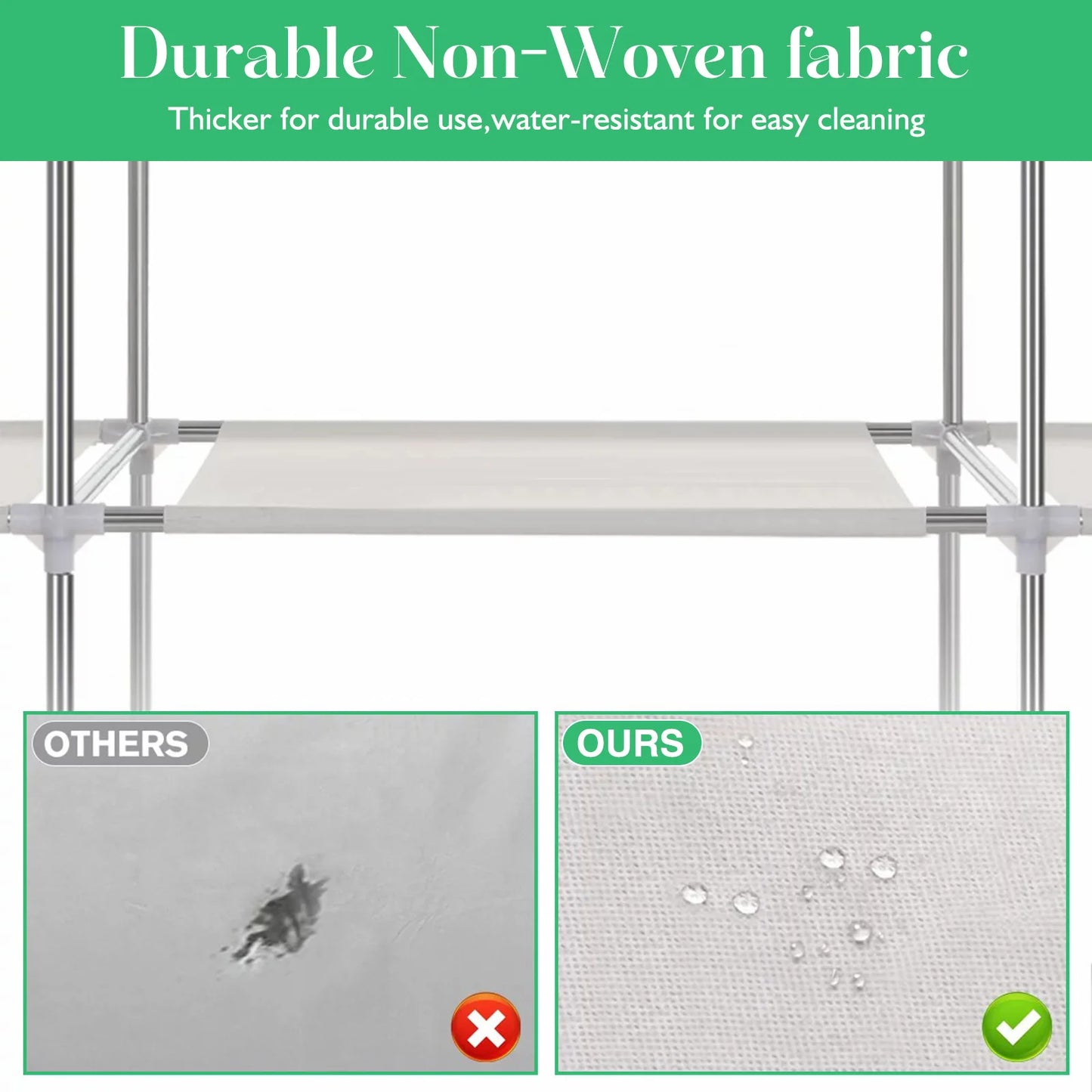 Closet Wardrobe Portable Organizer Storage Rack Clothes Shoe Clothing Shelf Dustproof Non-woven Fabric Quick and Easy to Assembl